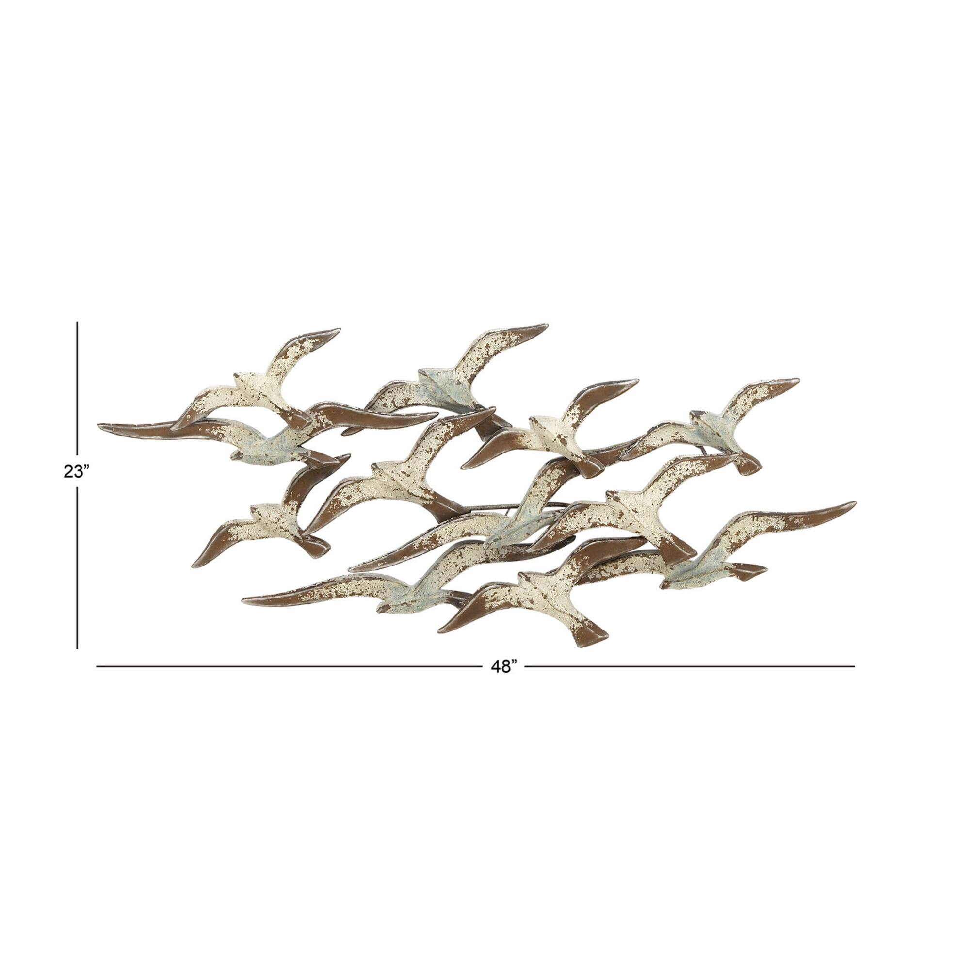 White Iron Coastal Wall Decor, 23" x 48" x 3"